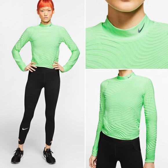 Nike City Ready Running Top Mock‎ Neck Burgundy Size S - Picture 6 of 6